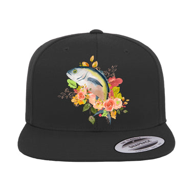 Fishing Flower Flat Bill Cap